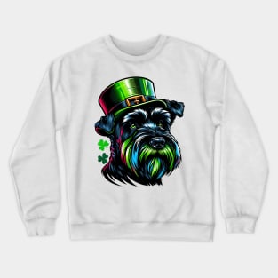 Black Russian Terrier in Saint Patrick's Day Mood Crewneck Sweatshirt